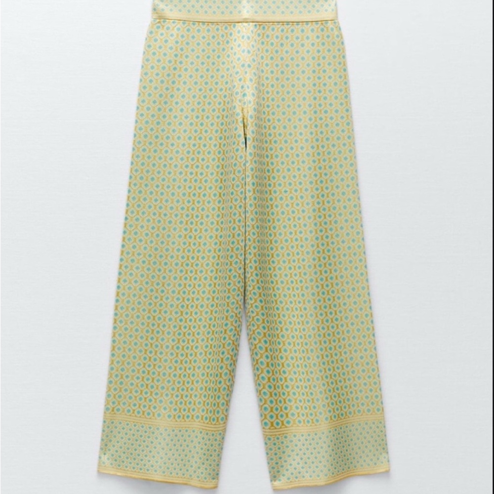 NWT ZARA Blogger Favorite Diamond Jacquard Knit Top & Pants - Picture 10 of 11